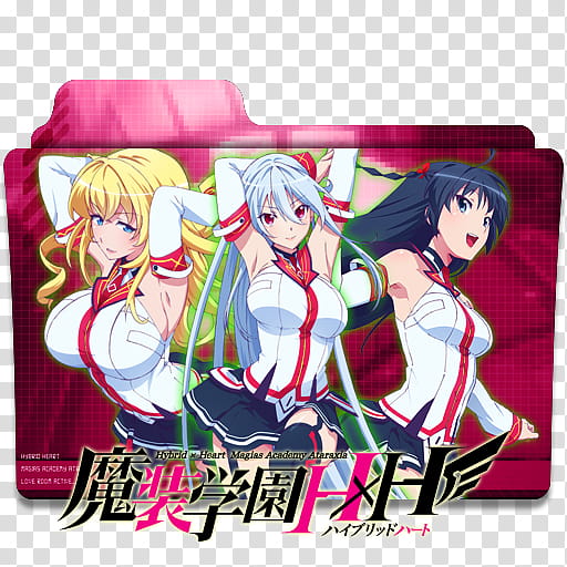 Anime Icon , Masou Gakuen HxH v, three female anime character transparent background PNG clipart