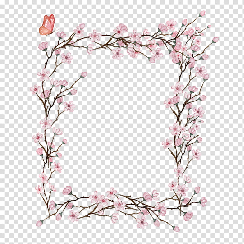 Floral Spring Flowers, Cherry Blossom, Pink, Petal, Floral Design, Cut Flowers, Blue, Wreath transparent background PNG clipart