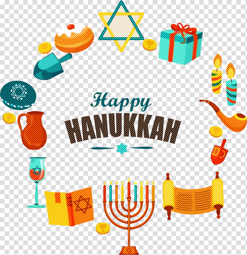 Happy Hanukkah Hanukkah, Orange, Event, Celebrating, Party transparent background PNG clipart