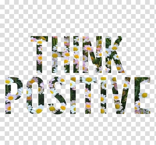 #, Think Positive text transparent background PNG clipart