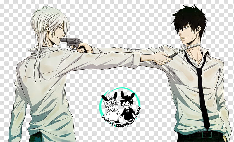 RENDER Makishima and Kougami Psycho Pass, two Psycho Pass characters transparent background PNG clipart