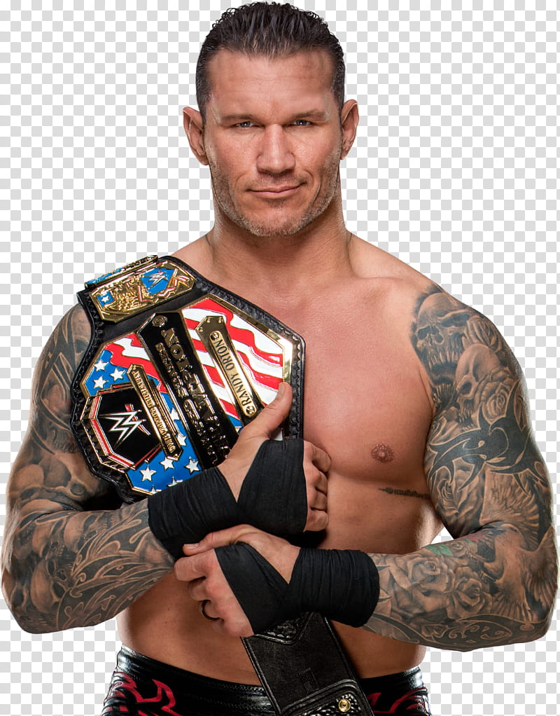 Randy Orton US Champion With Hair Transparent Background PNG Clipart 