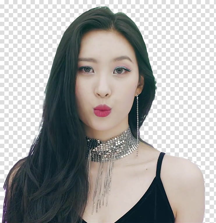 Sunmi GASHINA, woman wearing black camisole and silver-colored choker pouting her lips transparent background PNG clipart