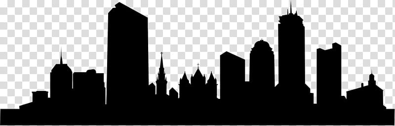 City Skyline Silhouette, Boston, Drawing, Massachusetts, Human Settlement, Cityscape, Blackandwhite, Skyscraper transparent background PNG clipart