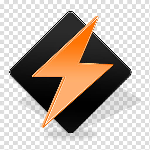 TRIX Icon Set, WinAmp_Black, orange and black spark logo transparent background PNG clipart