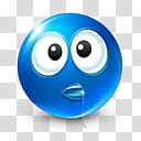 Very emotional emoticons , , blue face with dripping saliva emoji illustration transparent background PNG clipart