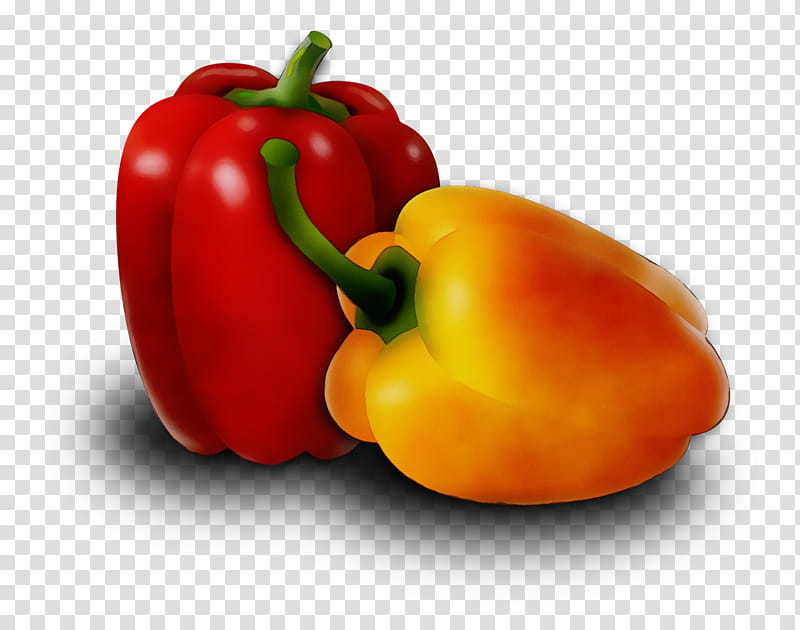 natural foods bell pepper pimiento vegetable bell peppers and chili peppers, Watercolor, Paint, Wet Ink, Red Bell Pepper, Capsicum, Yellow Pepper, Plant transparent background PNG clipart