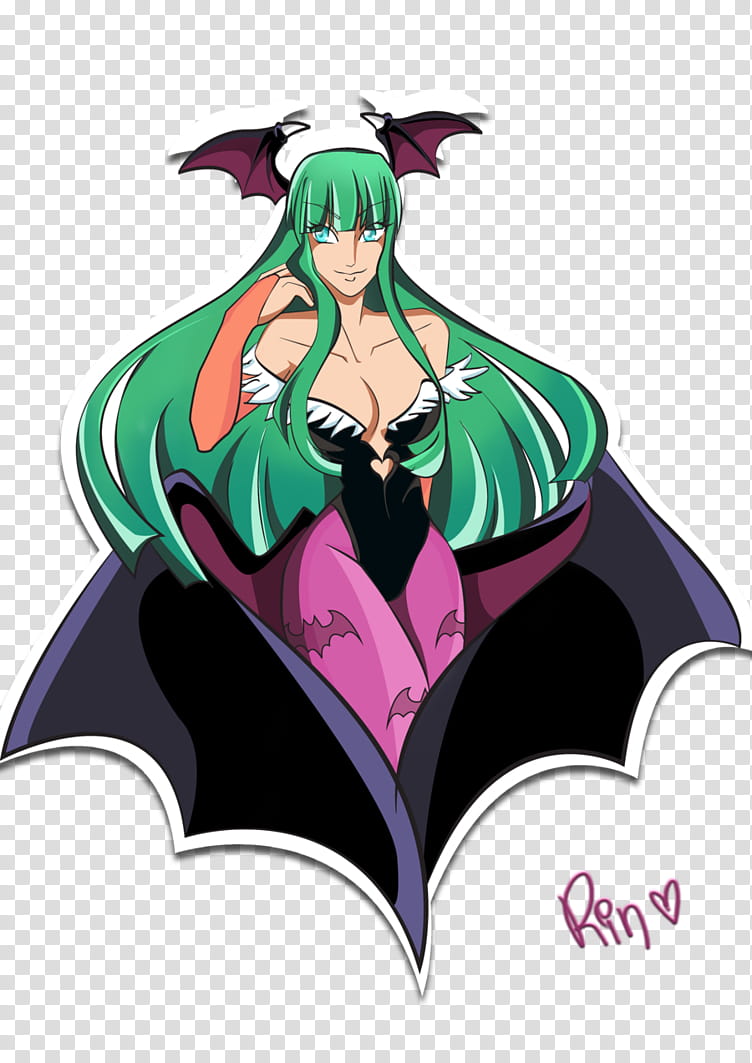 Morrigan, girl anime character transparent background PNG clipart