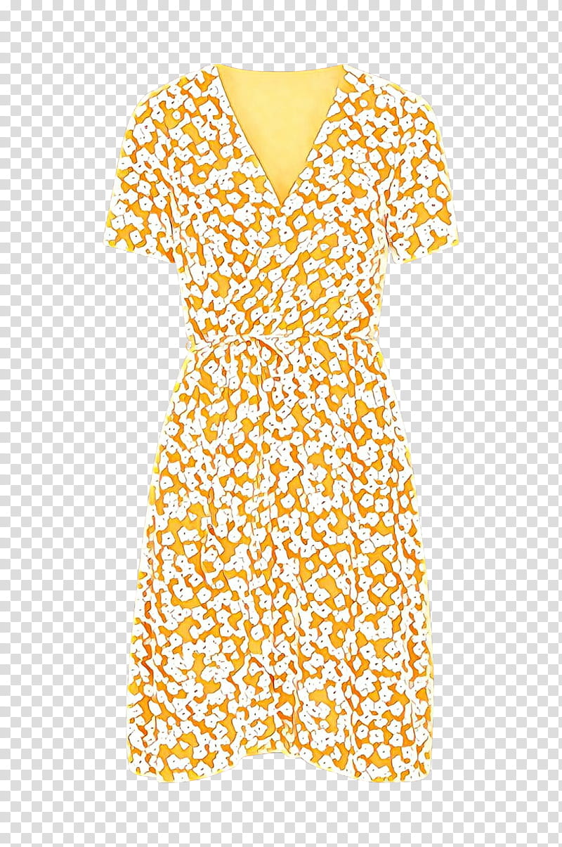 clothing day dress dress yellow cover-up, Cartoon, Coverup, Sleeve, Cocktail Dress, Neck, Onepiece Garment transparent background PNG clipart