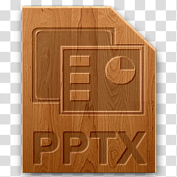 Wood icons for file types, pptx, PPTX transparent background PNG clipart