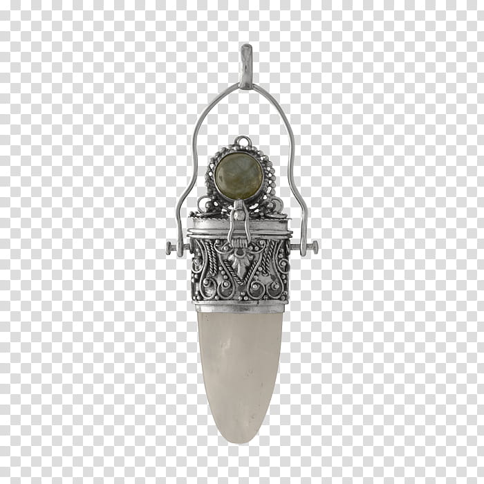 amulet, silver-colored pendant with white stone transparent background PNG clipart