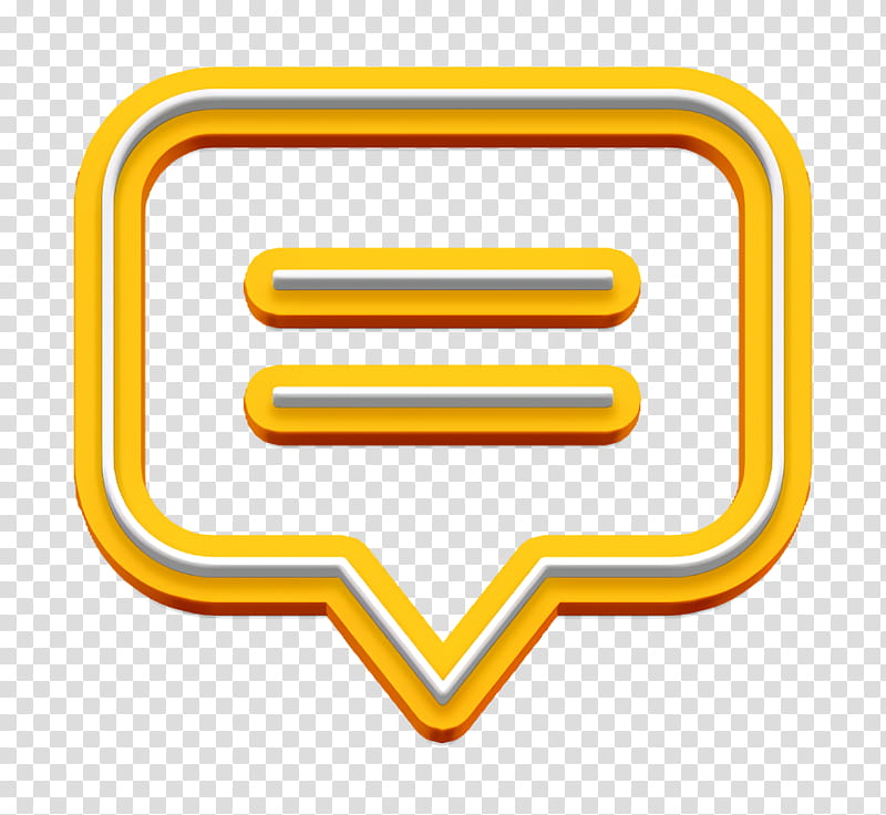 bubble icon chat icon message icon, Speech Icon, Yellow, Line, Symbol, Logo, Rectangle transparent background PNG clipart