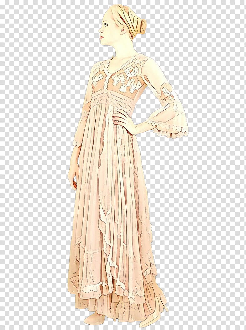 White Day, Gown, Dress, Costume, Peach, Clothing, Beige, Outerwear transparent background PNG clipart