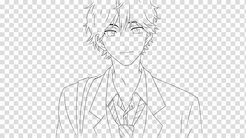 Kou from Ao Haru Ride ~ Lineart ~ transparent background PNG clipart