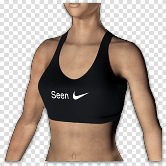 women's black Nike sports bra transparent background PNG clipart