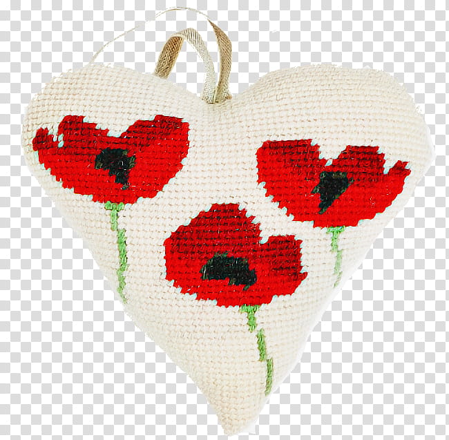 embroidery cross-stitch heart textile craft, Crossstitch, Plant, Needlework, Coquelicot, Love transparent background PNG clipart