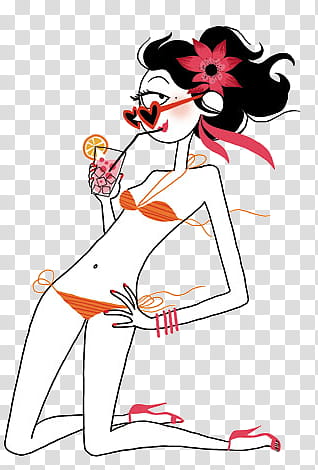 Munecas, woman sipping juice illustration transparent background PNG clipart