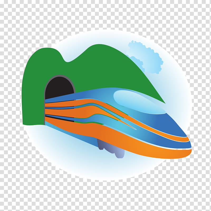 Train, Rail Transport, Track, Highspeed Rail, Tunnel, Orange, Headgear, Wing transparent background PNG clipart