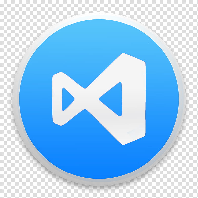 Visual Studio Code icon redesign for macOS, VScode, blue and white logo transparent background PNG clipart