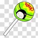 Korean snack, green lollipop illustration transparent background PNG clipart