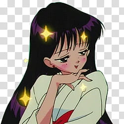 Sailor Moon, Sailor Moon Sailor Mars resting head on hand transparent background PNG clipart
