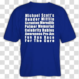 The Office Collection, blue and white Michael Scott's Dunder Mifflin-printed shirt transparent background PNG clipart