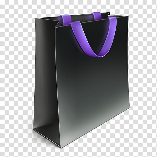 Shopping bag icon WD, bag_violet, black and purple paper bag transparent background PNG clipart