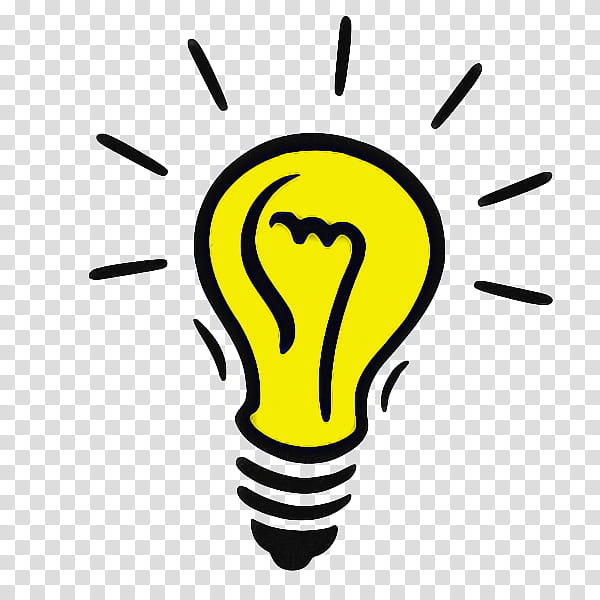 Light bulb, Yellow, Line, Symbol, Line Art transparent background PNG clipart