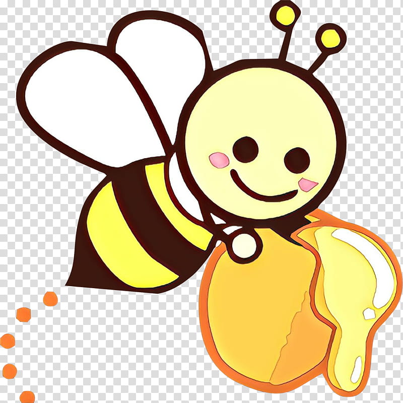 cartoon yellow honeybee bee, Cartoon, Membranewinged Insect, Pollinator transparent background PNG clipart