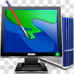 Vistard EFi PC Icons PSD, MyPC Display , flat screen computer monitor and computer tower transparent background PNG clipart