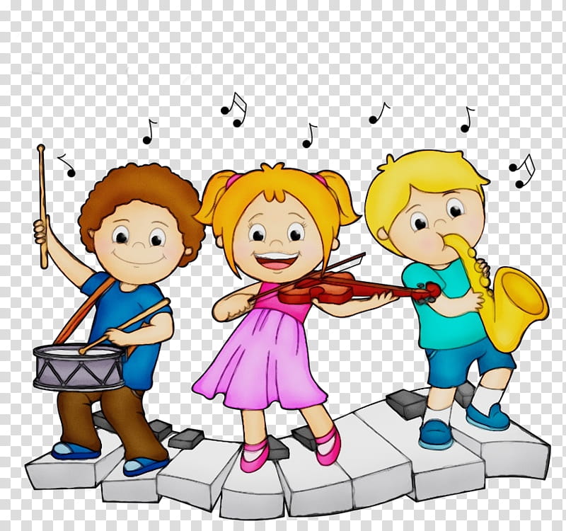 Kids Playing, Watercolor, Paint, Wet Ink, Childrens Music, Musical Instruments, Musical Theatre, Music transparent background PNG clipart