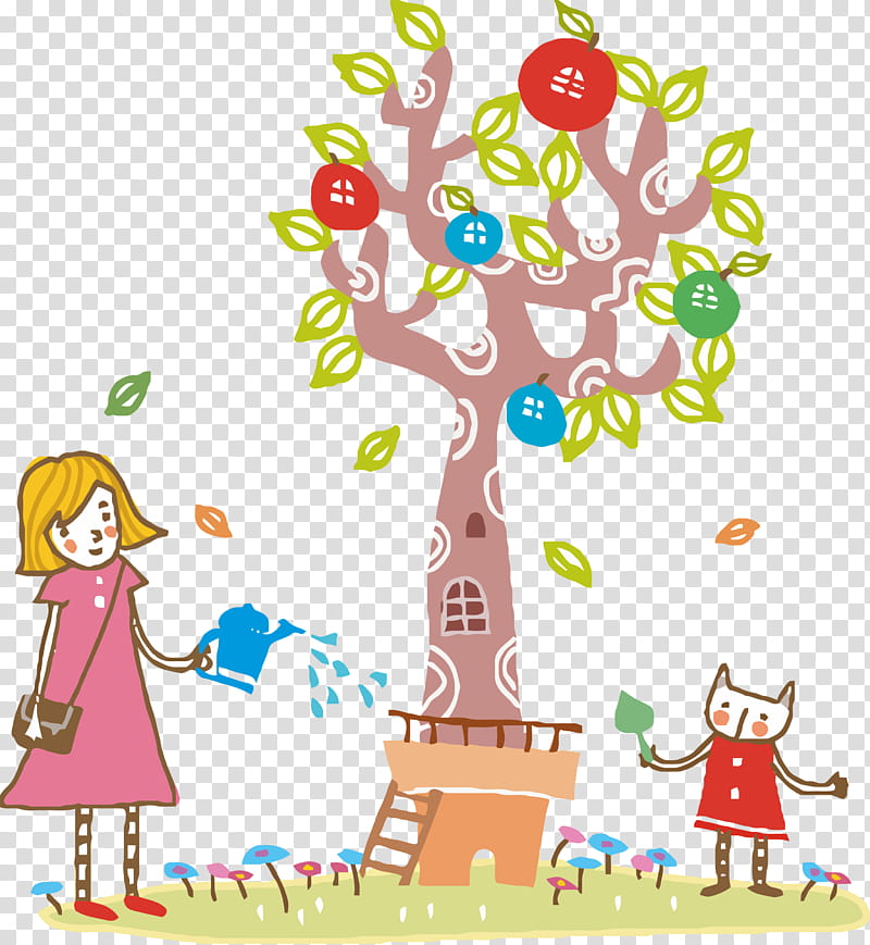 tree cartoon happy sharing plant, Tu Bishvat Tree, Cartoon Tree, Abstract Tree, Playing With Kids transparent background PNG clipart