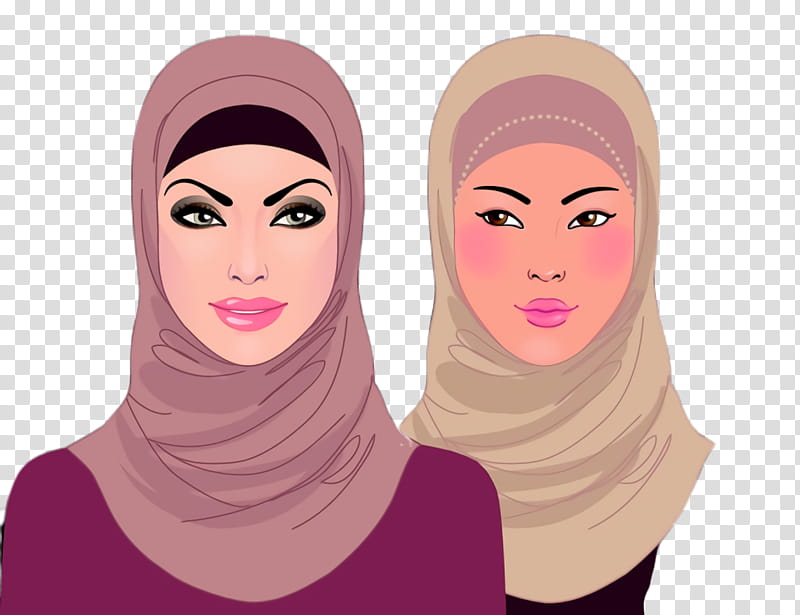 Islamic Man, Woman, Cartoon, Muslim, Headscarf, Islamic Feminism, Girl, Smile transparent background PNG clipart