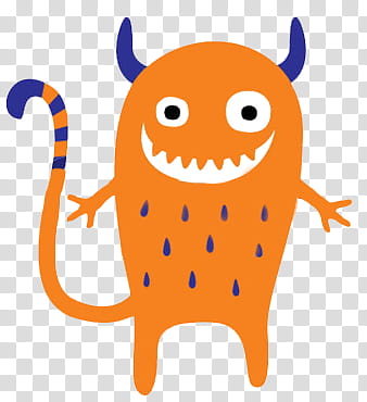 orange and blue monster artwork transparent background PNG clipart