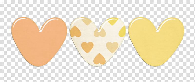 Candy Girl Elements, three assorted-color heart transparent background PNG clipart