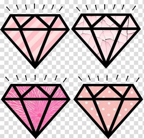 Awesome Diamonds and Quartz , four pink and orange gemstone transparent background PNG clipart