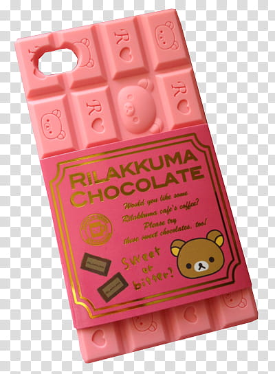 x, pink Rilakkuma chocolate bar transparent background PNG clipart