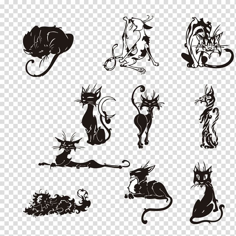 Cat Silhouette Popular Cat Names Kitten Drawing Tattoo Flash Black Cat  Black And White transparent background PNG clipart  HiClipart