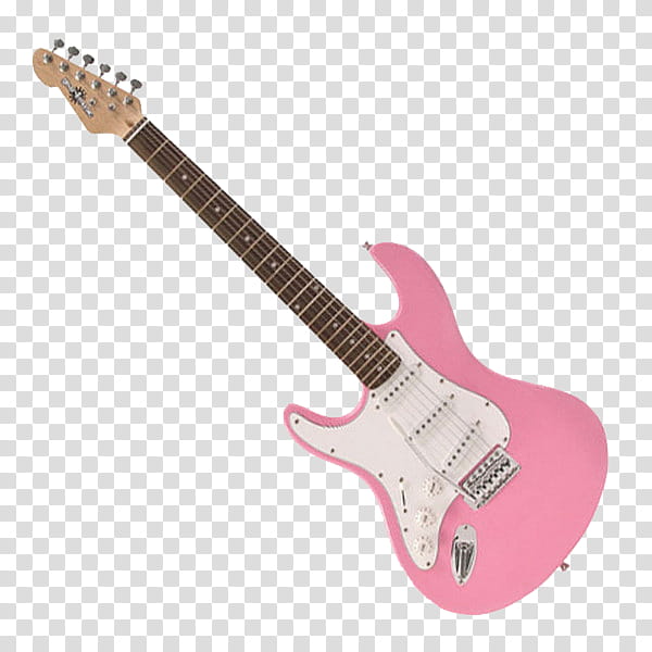 pink and white stratocaster guitar transparent background PNG clipart