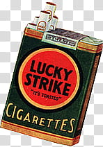 Vintage Cigarettes s, Lucky Strike cigarette art transparent background PNG clipart