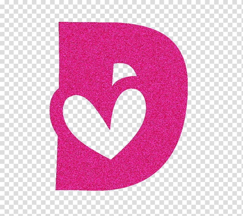 Letras de el abecedario, pink D with heart illustration transparent ...