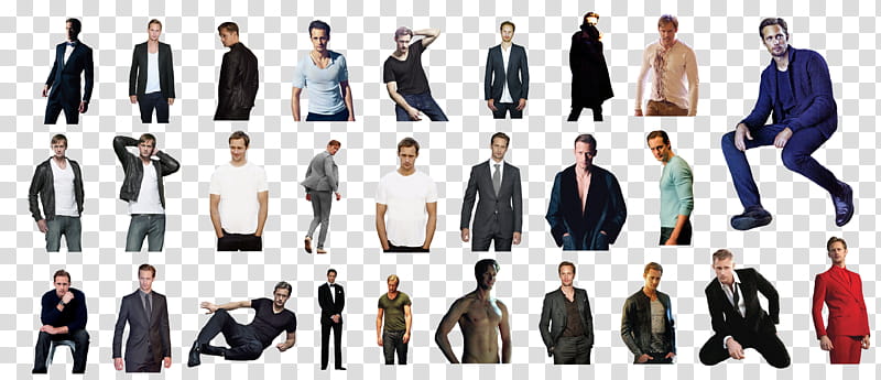 ILTB S  Eric Alexander Skarsgard Renders, men's wearing shirts and suits collage transparent background PNG clipart