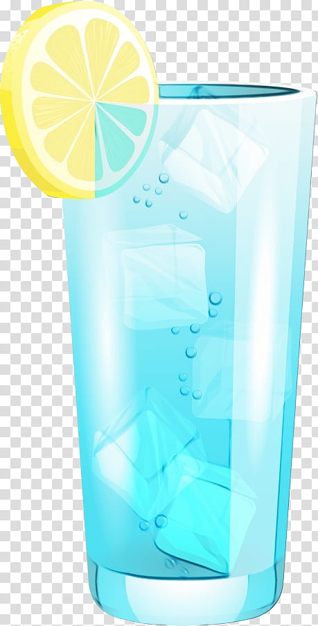 highball glass drink aqua blue lagoon drinkware, Watercolor, Paint, Wet Ink, Material, Water Bottle, Cocktail transparent background PNG clipart