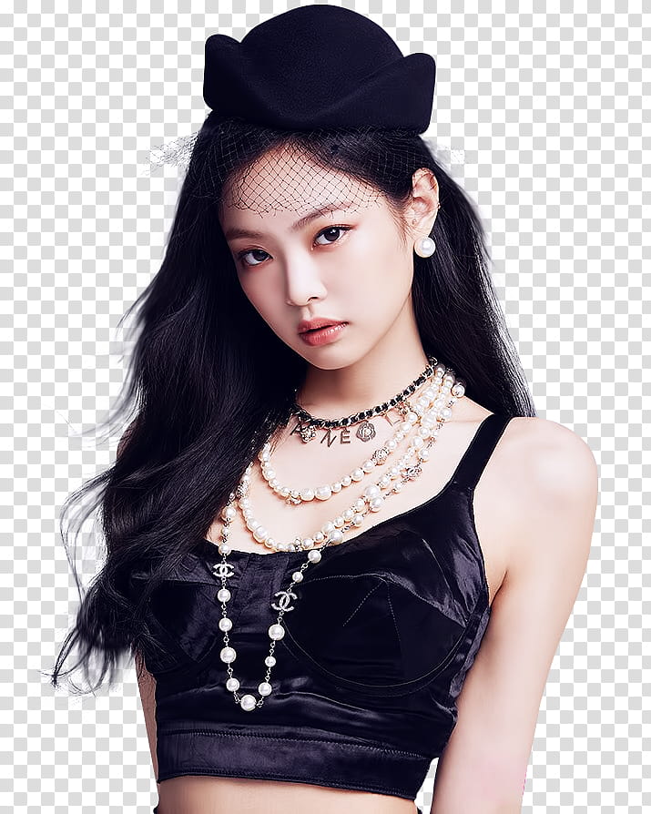 BLACKPINK JENNIE KIM, woman in black crop top making a pose transparent background PNG clipart