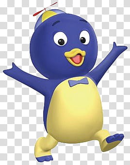 Backyardigans revised, yellow and blue penguin cartoon character transparent background PNG clipart