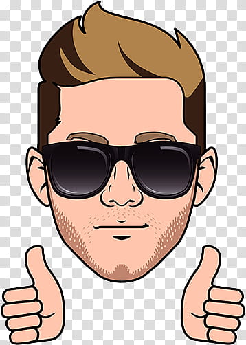 Niallmoji   , niall  sunglasses thumbs up icon transparent background PNG clipart
