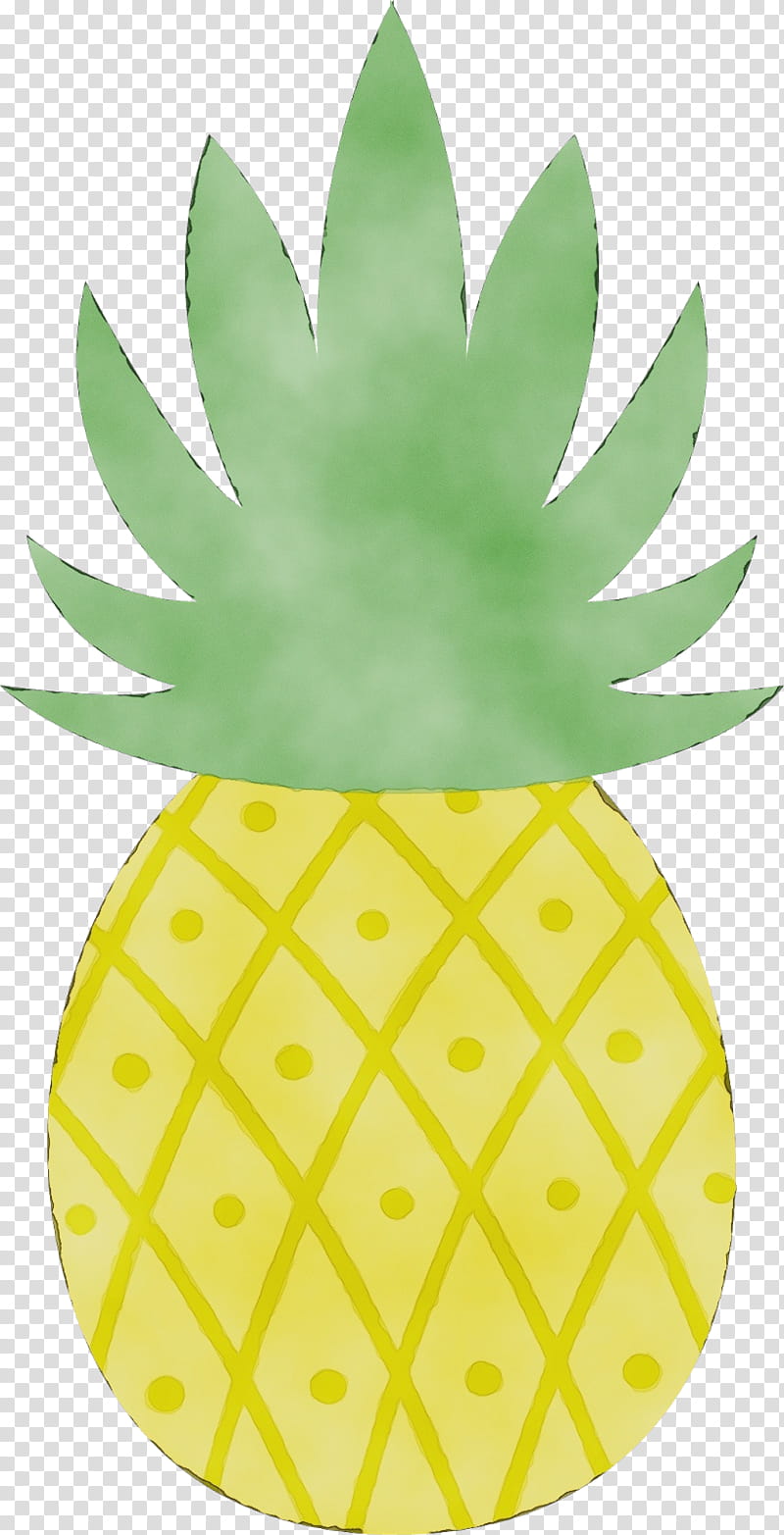 Pineapple, Watercolor, Paint, Wet Ink, Ananas, Green, Yellow, Fruit transparent background PNG clipart