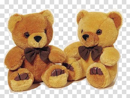 two brown teddy bears transparent background PNG clipart