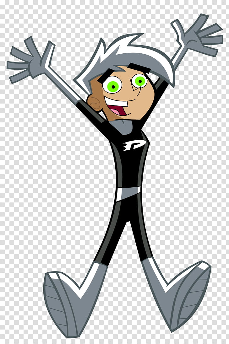 Danny Phantom , boy cartoon character in black costume transparent background PNG clipart