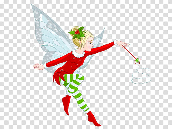 Christmas Elf, Santa Claus, Christmas Day, Fairy, Fairy Tale, Wand, Wing, Angel transparent background PNG clipart